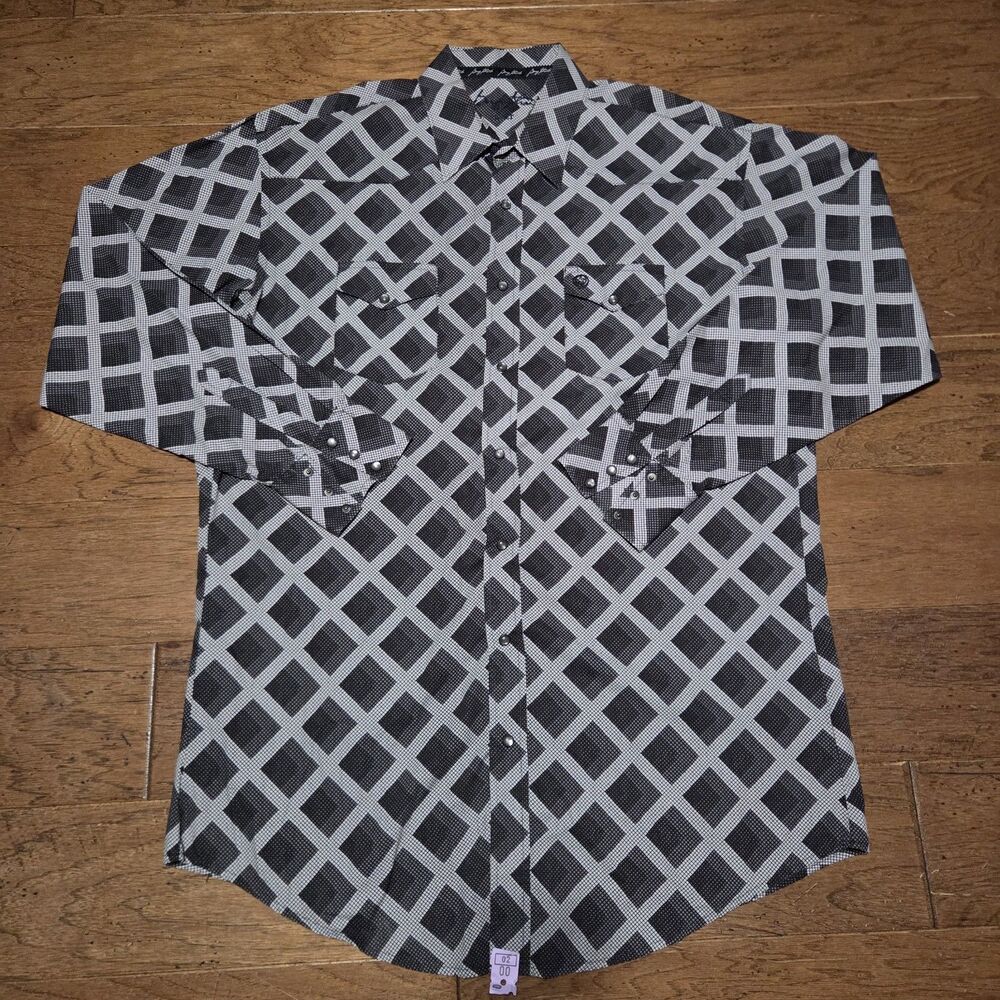 Wrangler George Strait Shirt Mens 2XLT Geometric Long Sleeve Western Pearl Snap